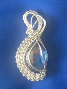 Wire woven jewellery workshop pendant