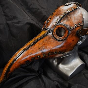 Leather plague doctor mask